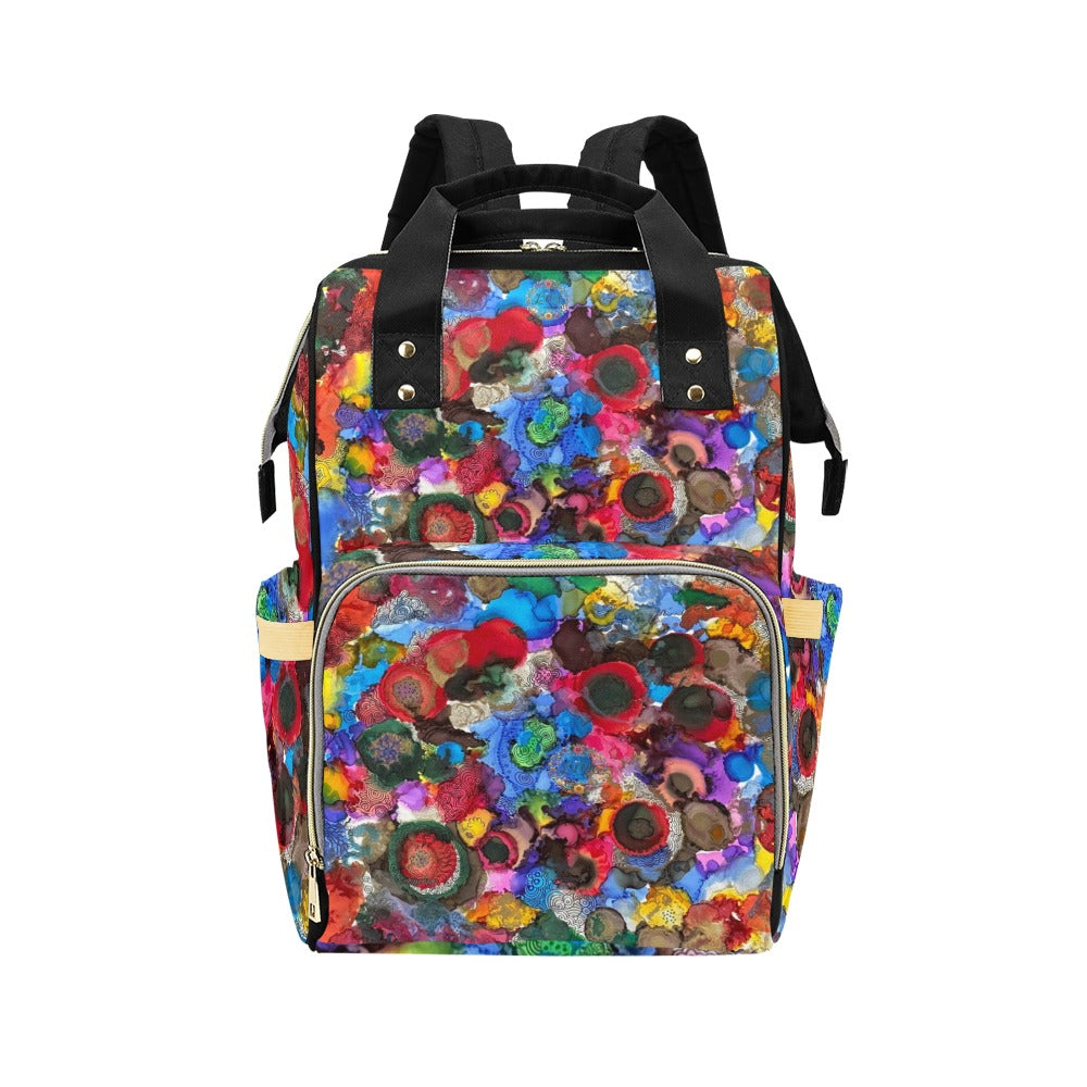 Cosmic Blooms Noir Multi-Function Diaper Backpack/Diaper Bag