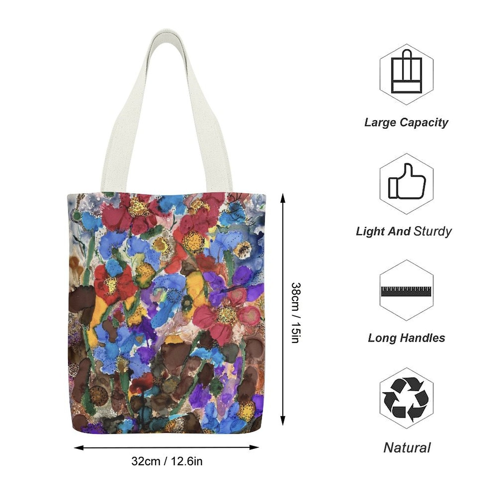 Canvas Tote Bag Single Canvas Tote Bag-32x38CM (One-Sided Print)