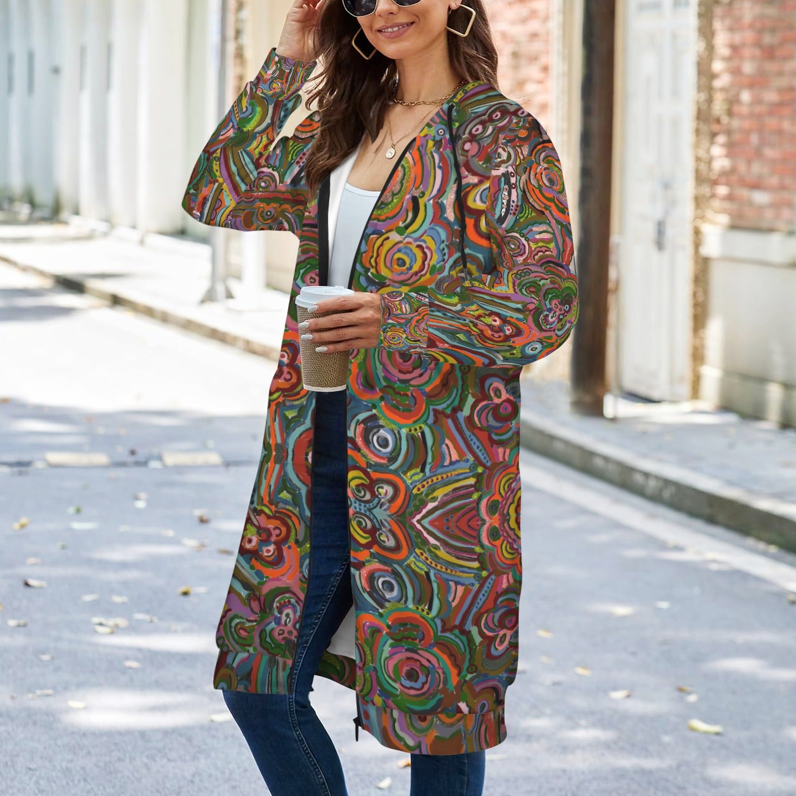 Fall Fiesta Women's Long Hooded Jacket