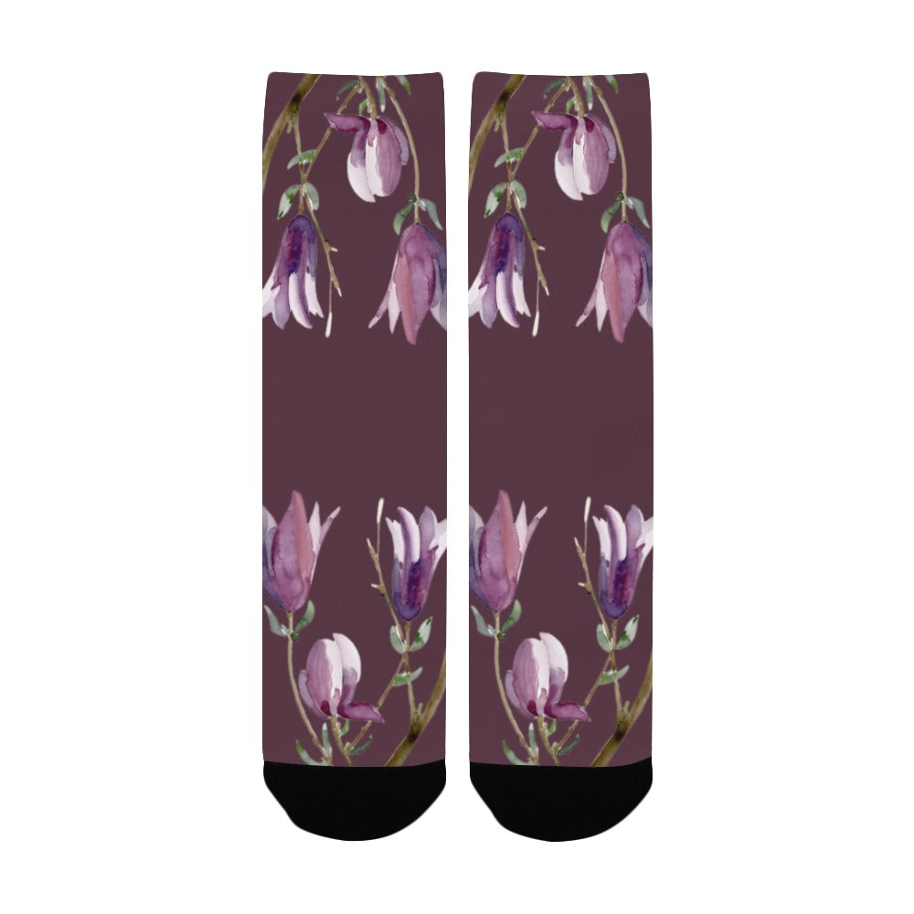 Magnolia Cherry Lacquer Women's Custom Socks