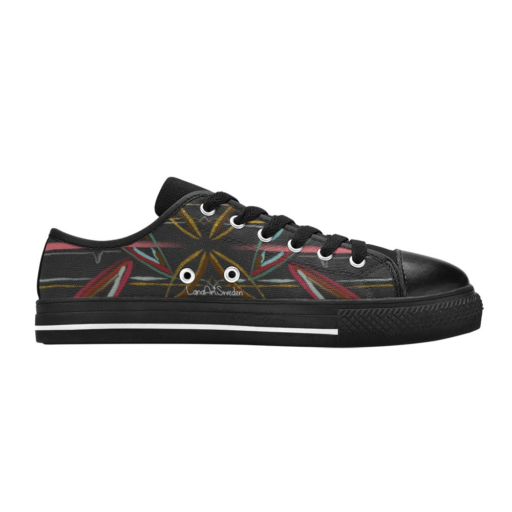 Black Abstract Graphics Men's Classic Canvas Shoes