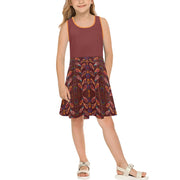 Exotic Peas Chocolate Girls' Sleeveless Sundress - Lana Art Sweden