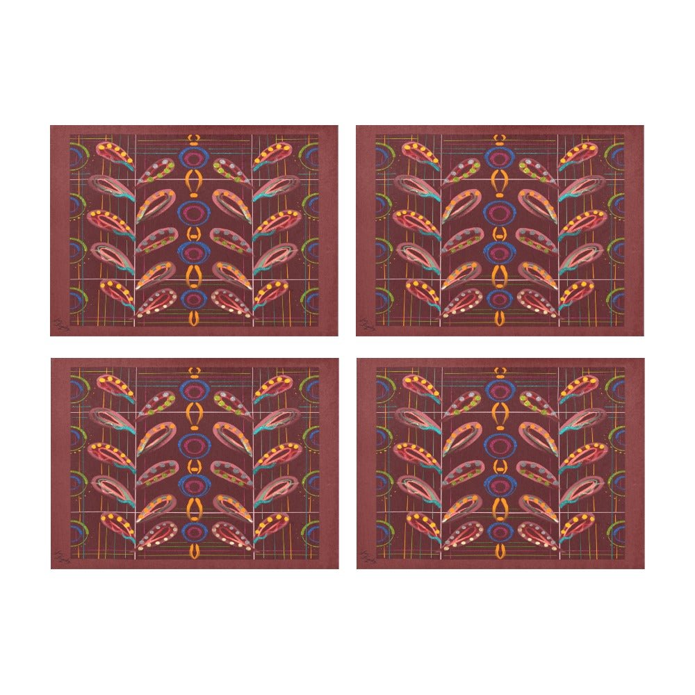 Exotic Peas Chocolate Placemat 14’’ x 19’’ (Set of 4) - Lana Art Sweden