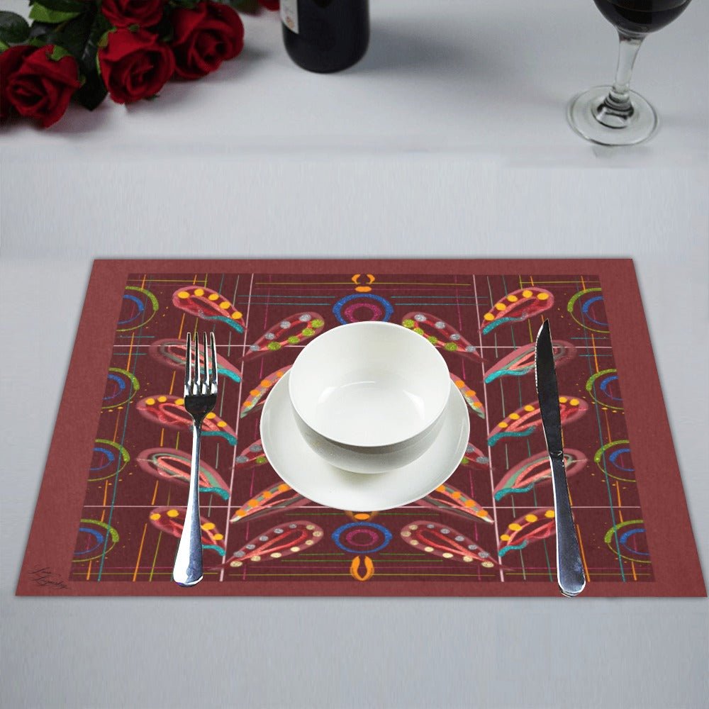 Exotic Peas Chocolate Placemat 14’’ x 19’’ (Set of 4) - Lana Art Sweden