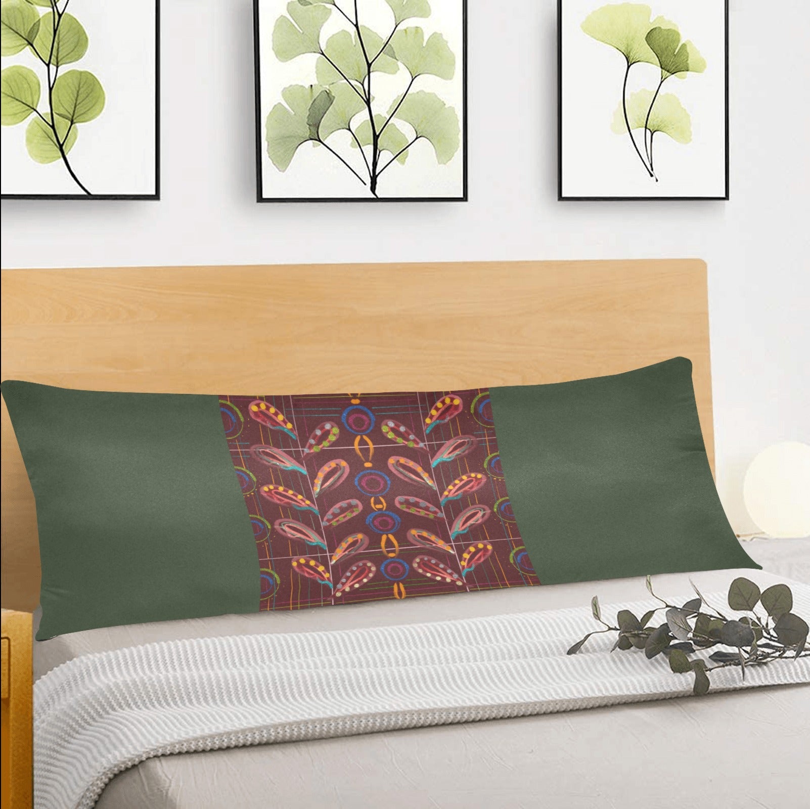 Exotic Peas Green Body Pillow Case 20" x 54" - Lana Art Sweden