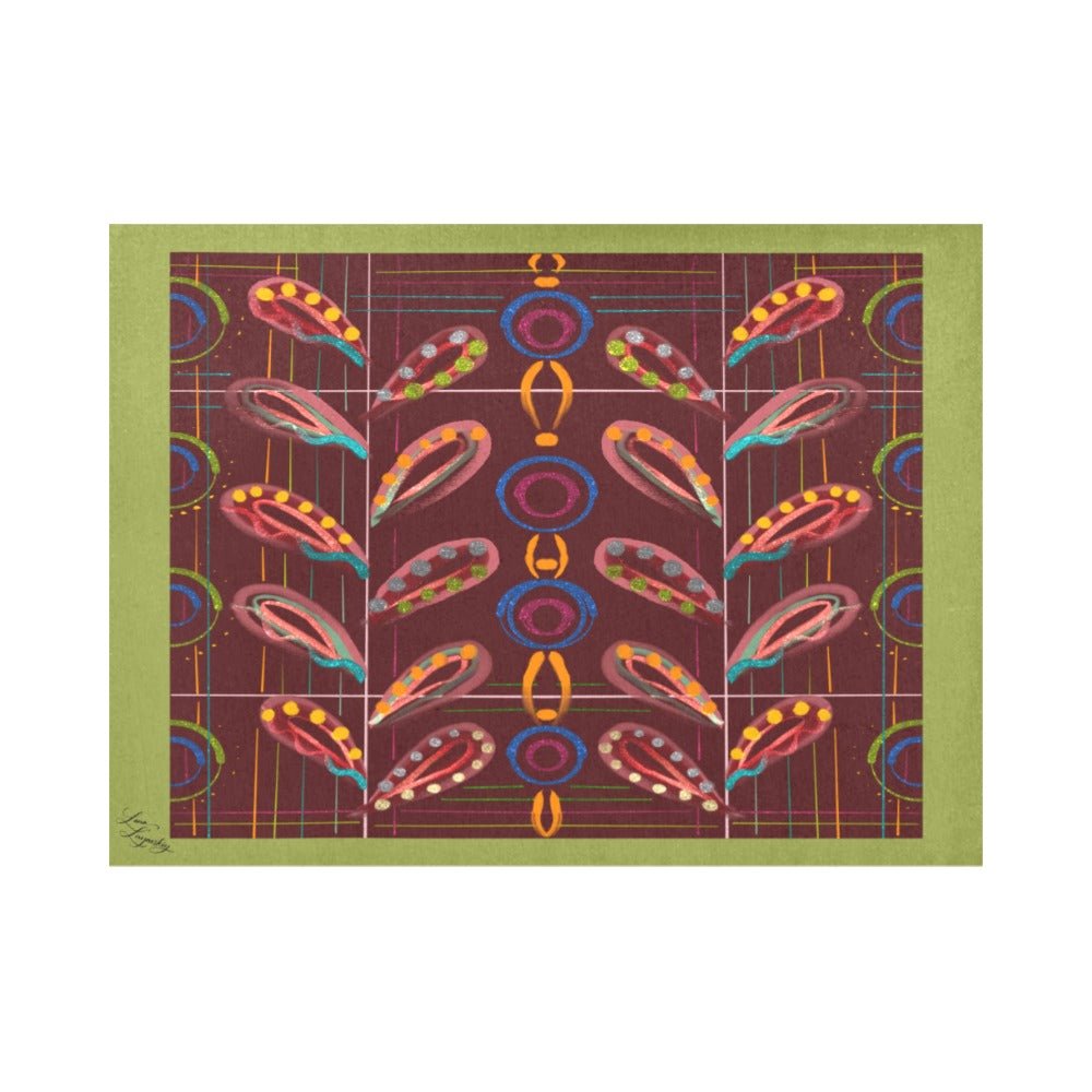 Exotic Peas Green Placemat 14’’ x 19’’ (Set of 4) - Lana Art Sweden