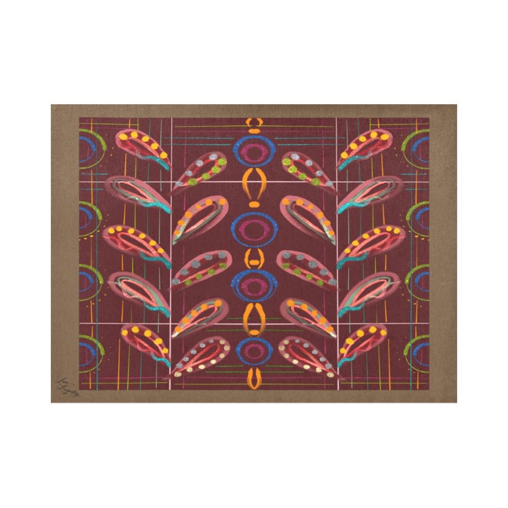 Exotic Peas Ochre Placemat 14’’ x 19’’ (Set of 4) - Lana Art Sweden