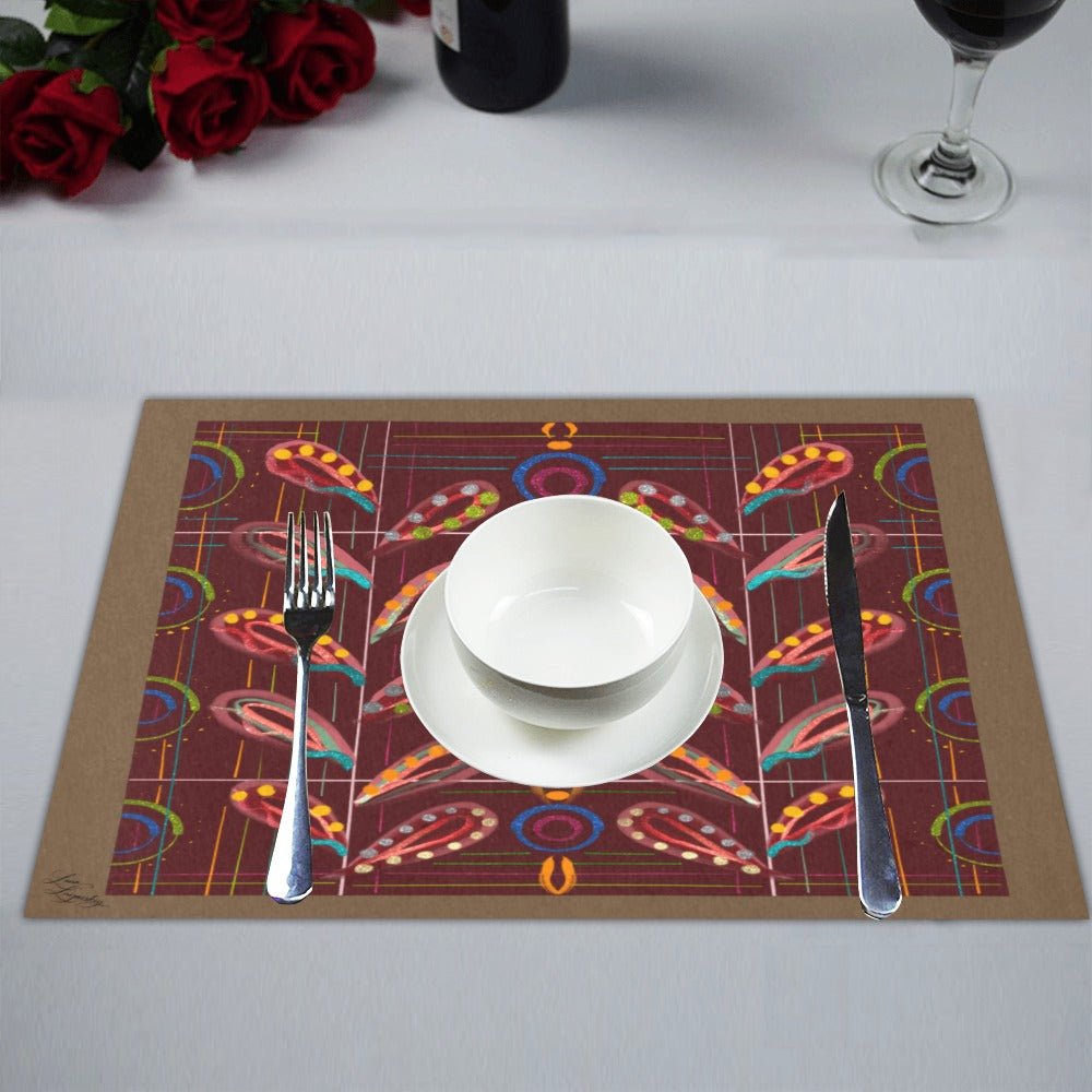 Exotic Peas Ochre Placemat 14’’ x 19’’ (Set of 4) - Lana Art Sweden