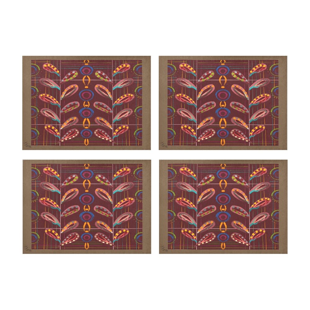 Exotic Peas Ochre Placemat 14’’ x 19’’ (Set of 4) - Lana Art Sweden