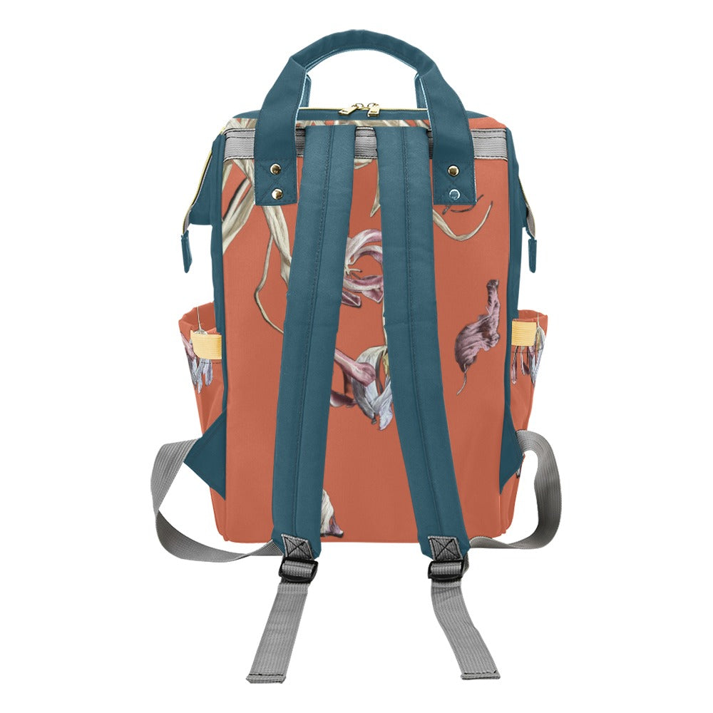 Tulip Drama Burnt Orange Multi-Function Diaper Backpack/Diaper Bag