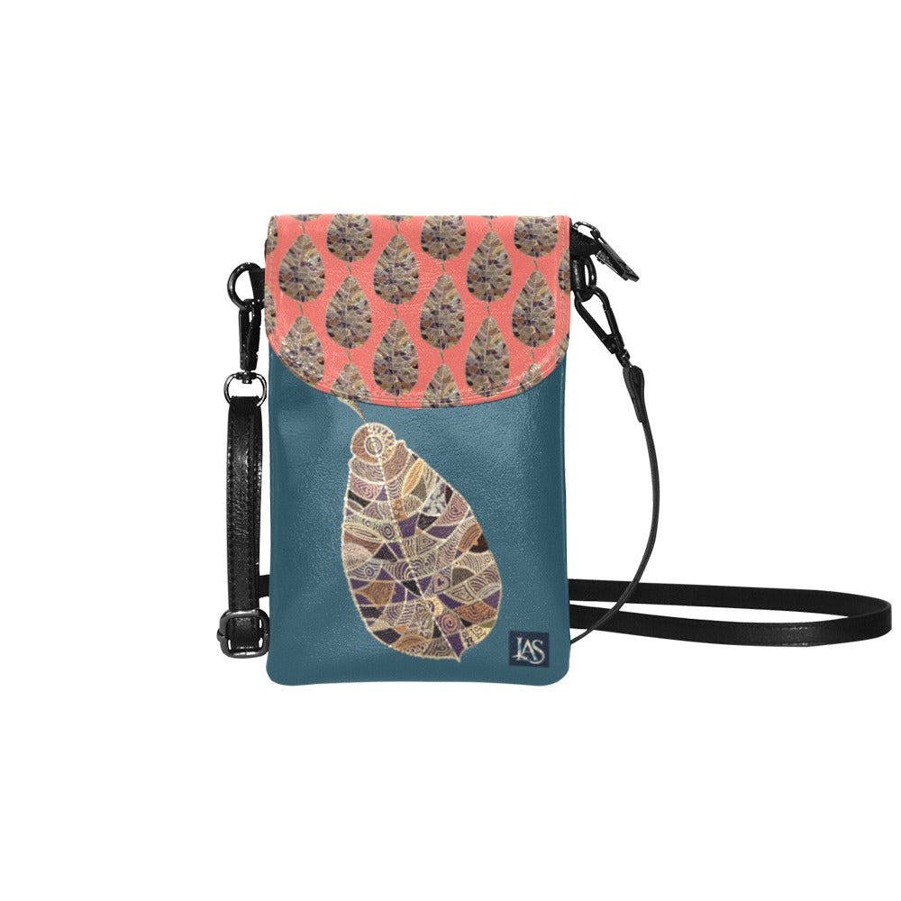 Fantasy Leaf Ocean Orangeade Small Cell Phone Purse