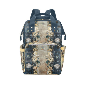 Denim Lace Tuscany Multi-Function Diaper Backpack/Diaper Bag