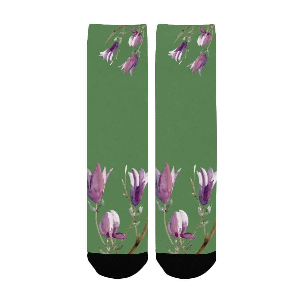 Magnolia Wild Wasabi 2 Women's Custom Socks
