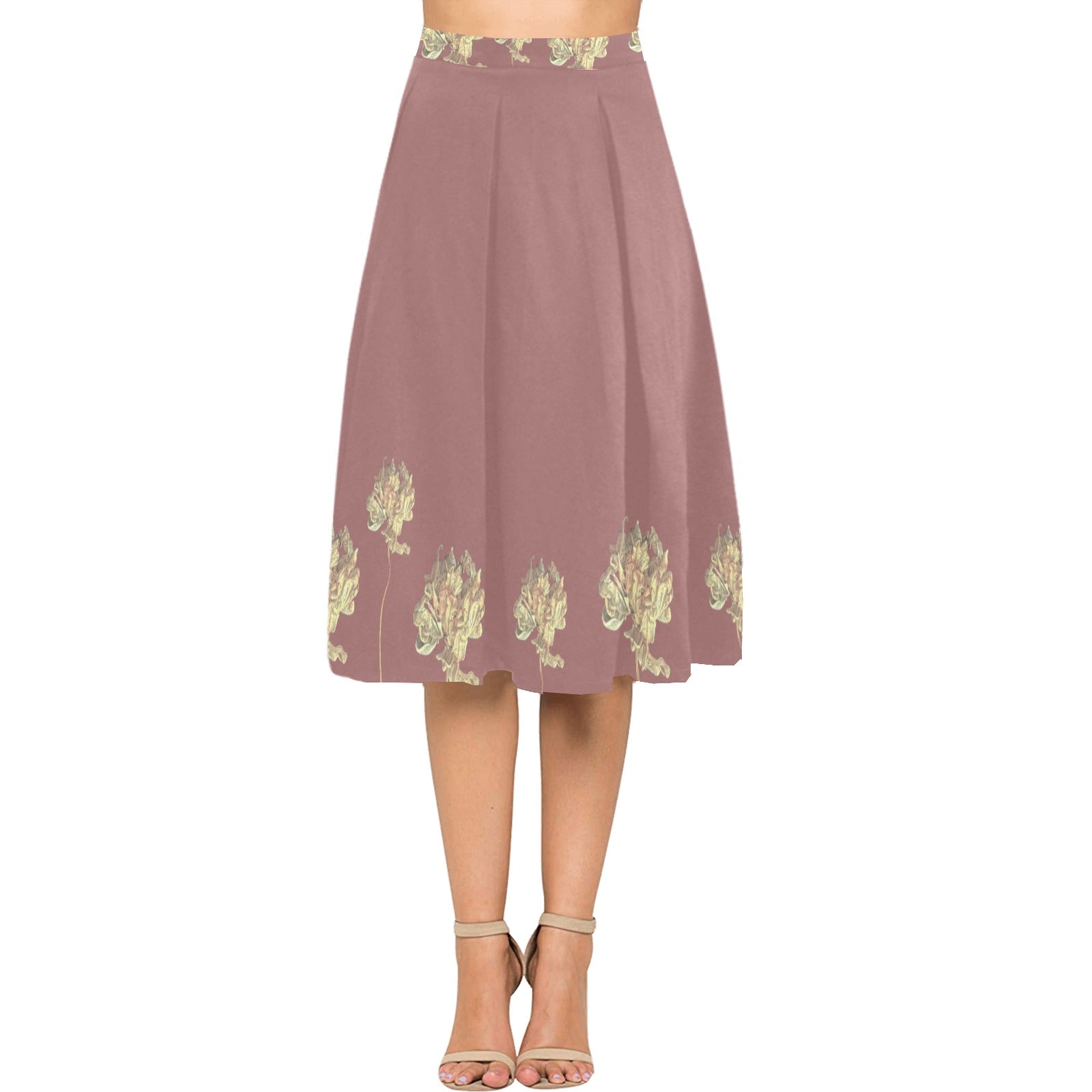 Single Tulip Old Rose Mnemosyne Women's Crepe Skirt