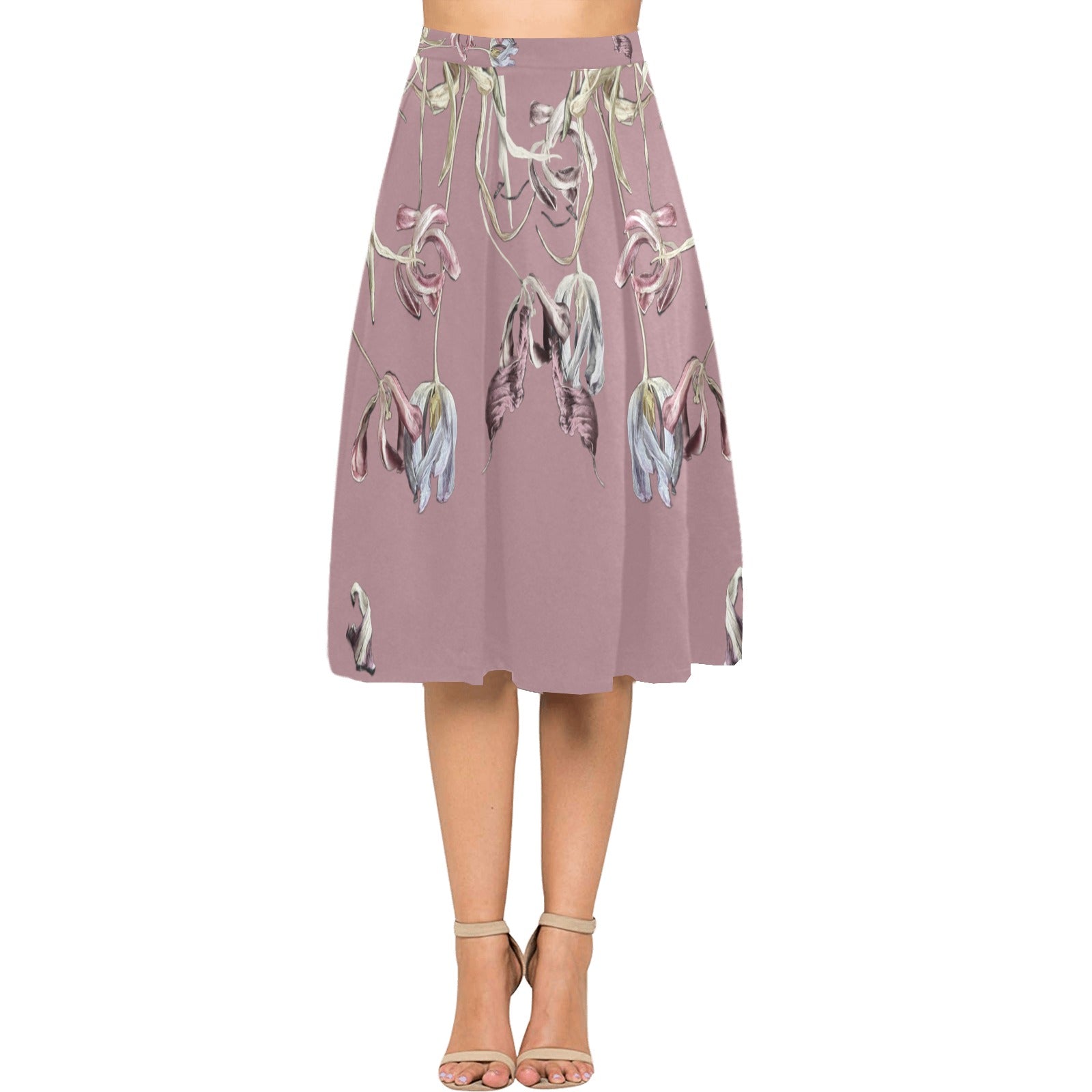 Three Tulips and a Leaf Mnemosyne Women's Crepe Skirt