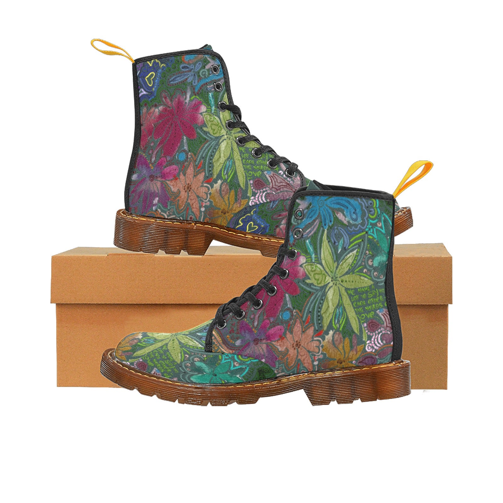 Love Victorious Vert Nylon Canvas Boots For Women Model 1203H