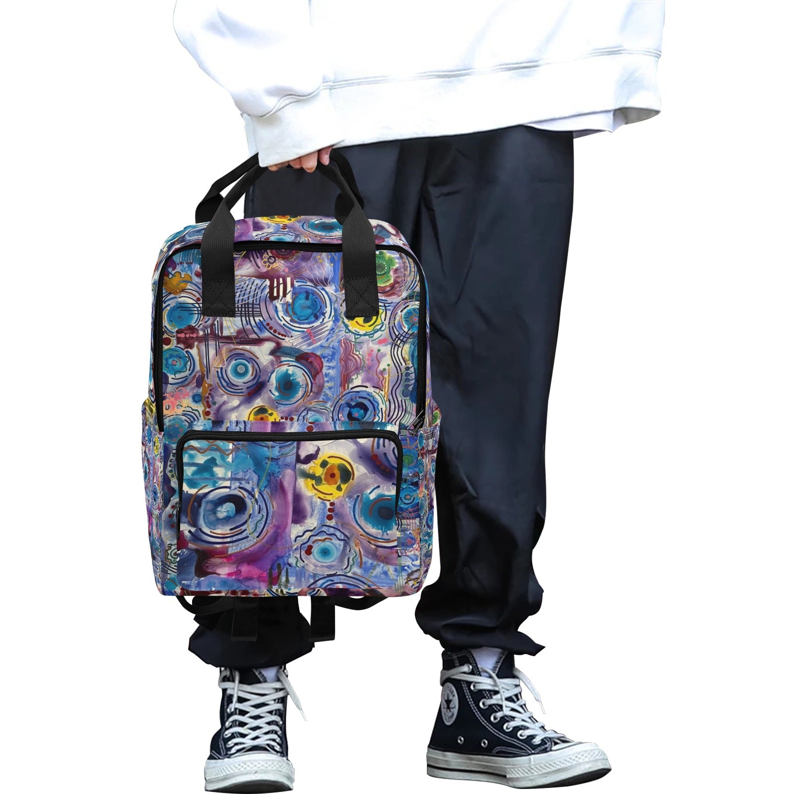 Circles on Water Rucksack mit zwei Griffen