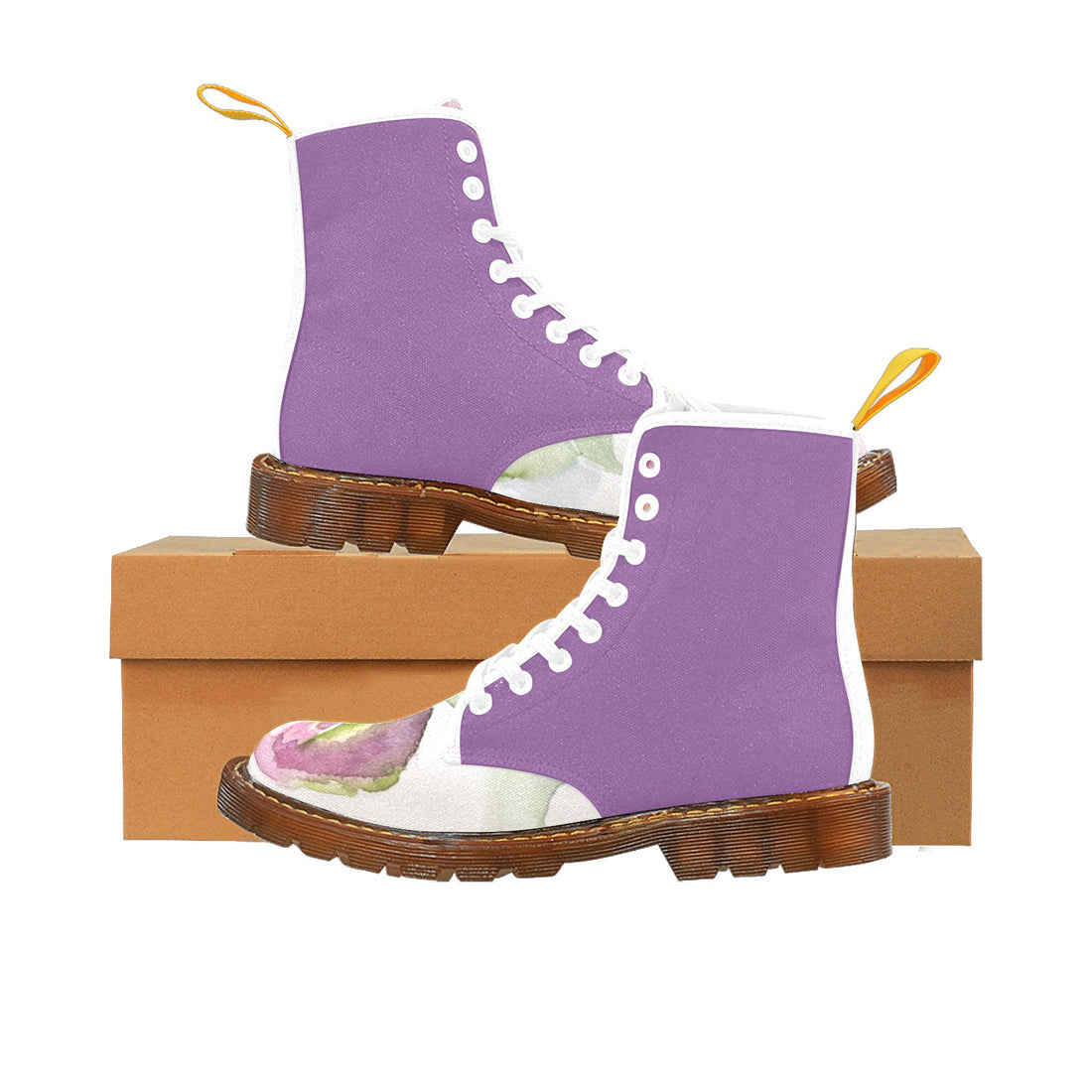 Tulip Violet Custom Canvas Boots For Women Model 1203H