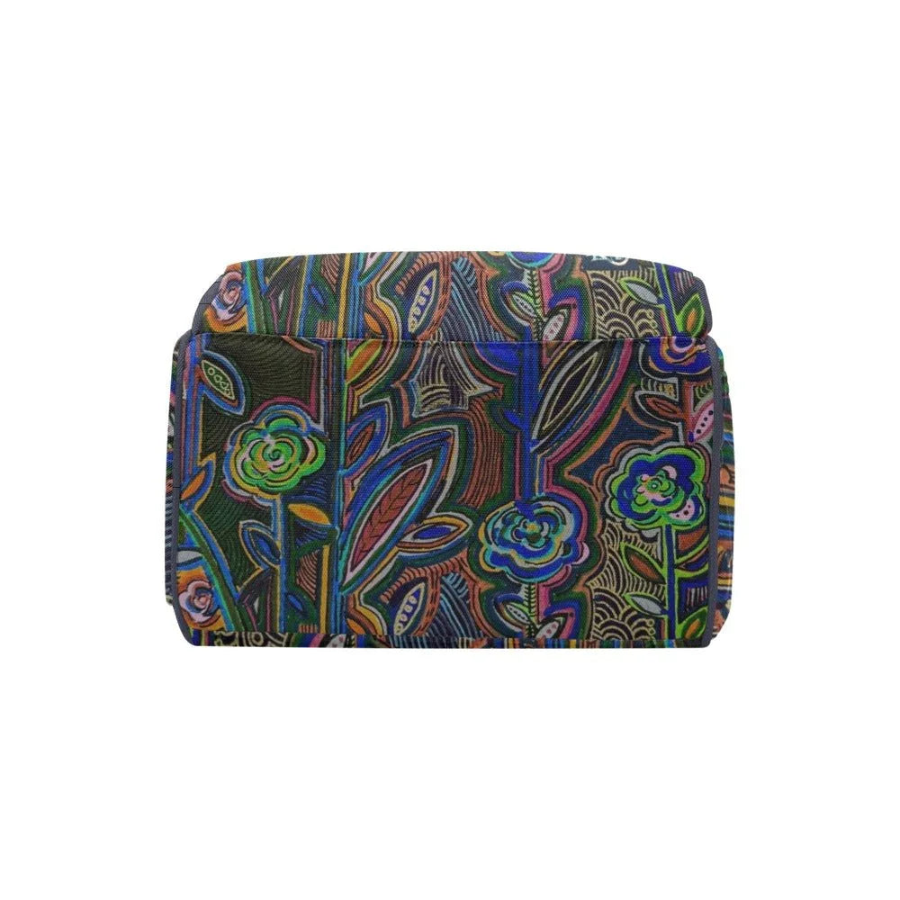 Fabled Flowers Crown Blue Multi - Function Backpack - Lana Art Sweden