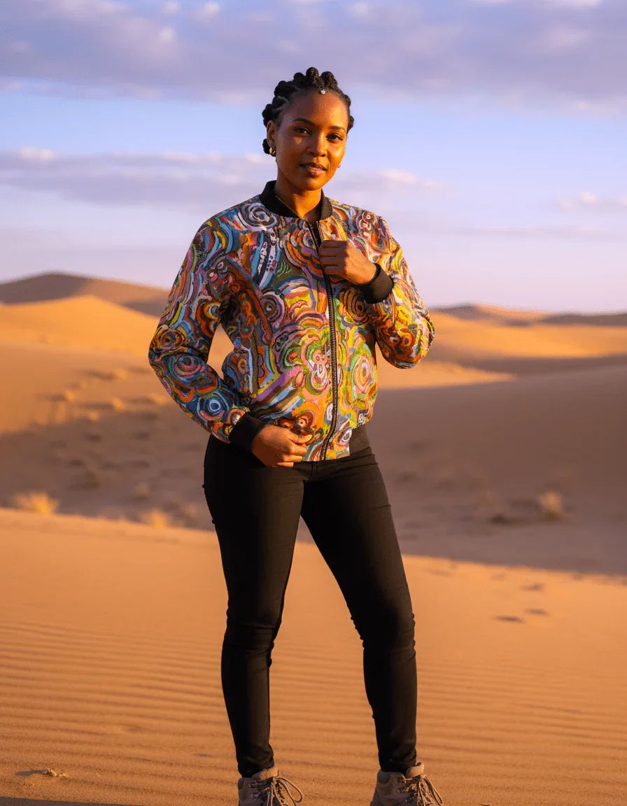 Fall Fiesta Warm Women's Bomber Jacket - Lana Art Sweden