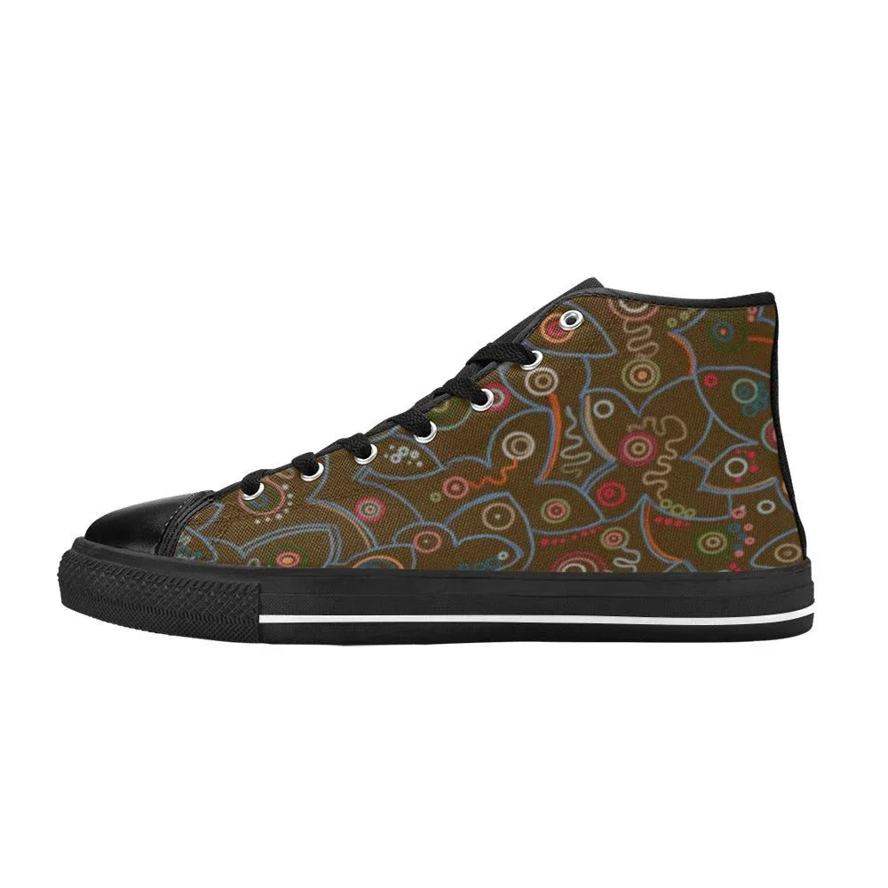Fall Fireflies Kids' High Top Canvas Shoes - Lana Art Sweden