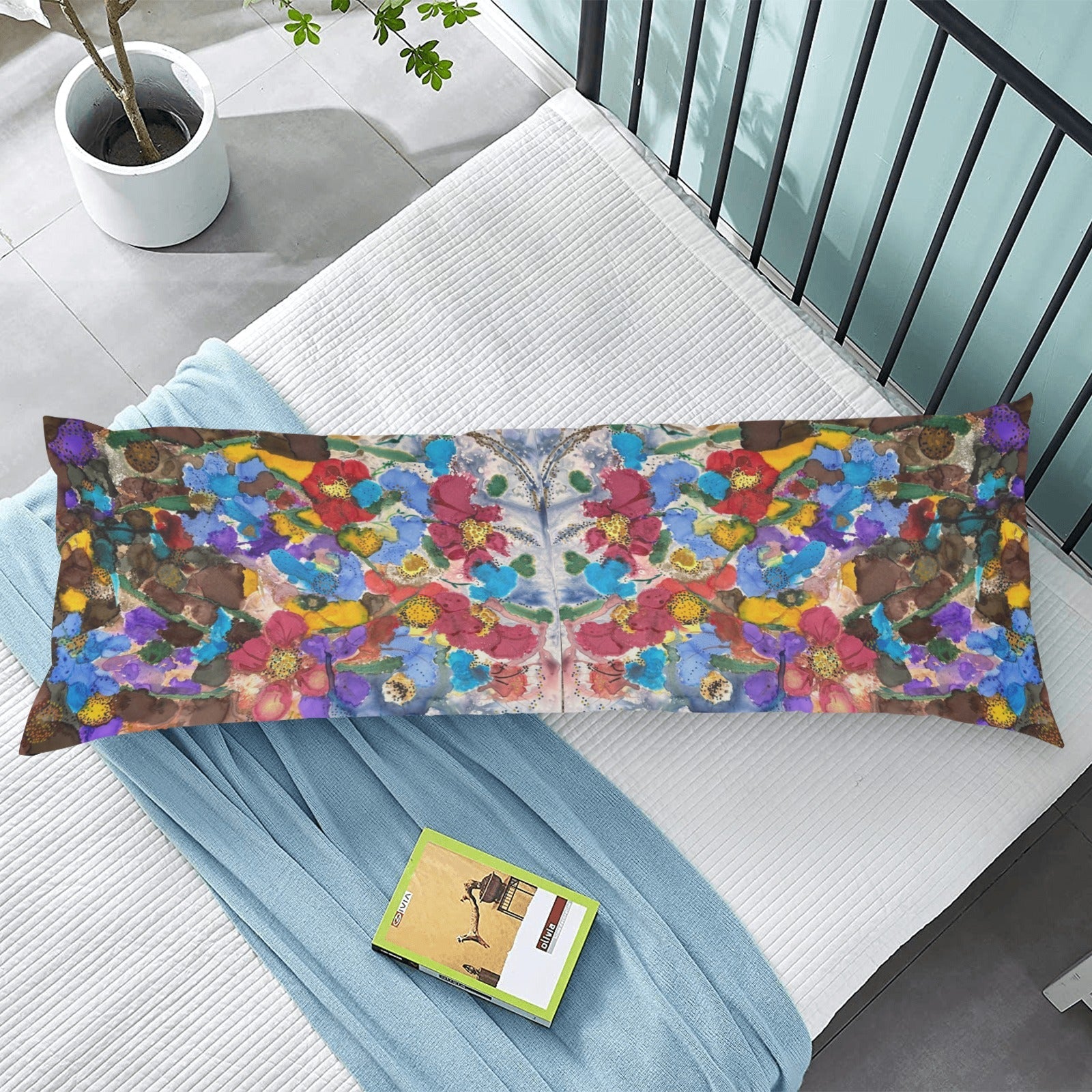 Fall Flowers Body Pillow Case 20" x 54" - Lana Art Sweden