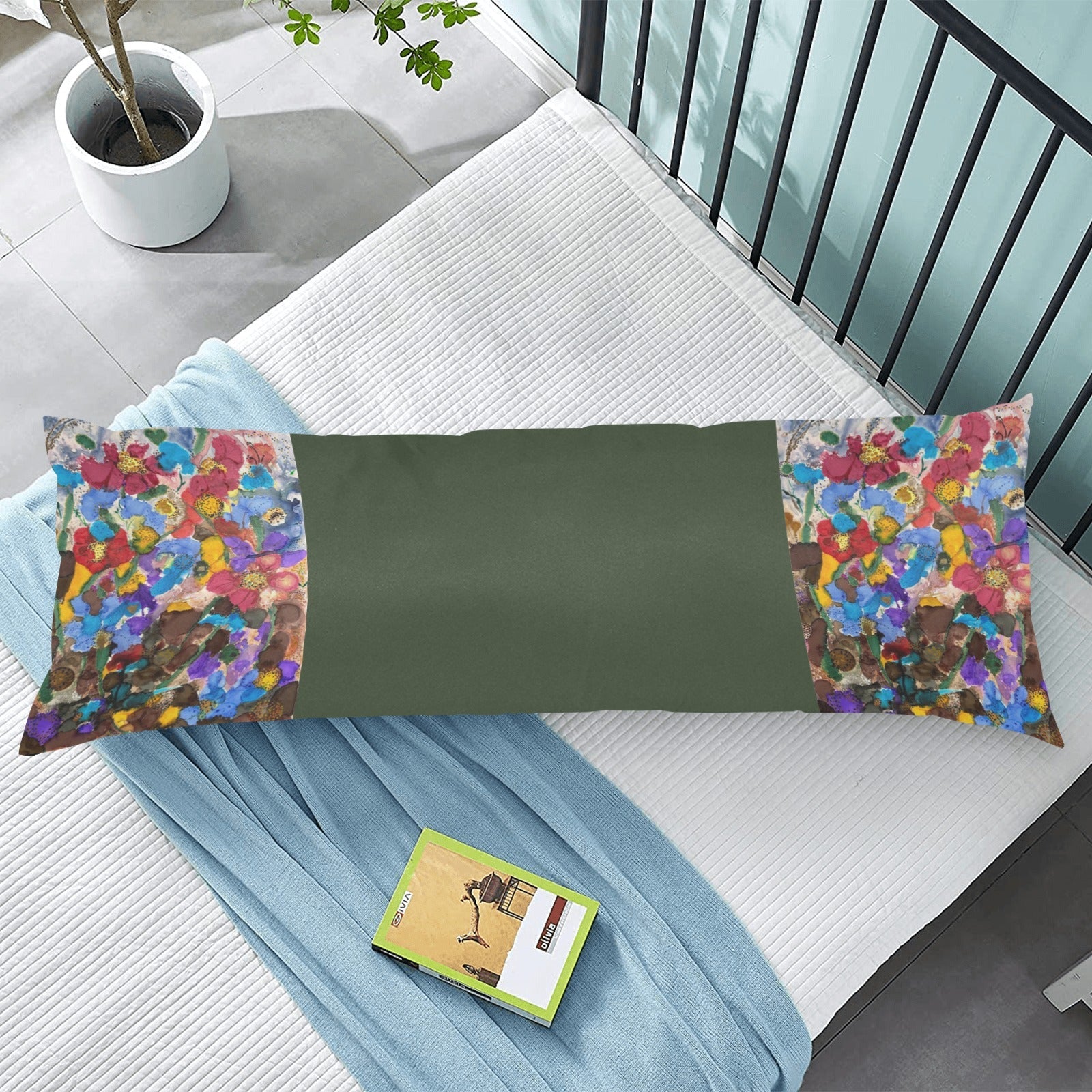 Fall Flowers in the Forest Body Pillow Case 20" x 54" - Lana Art Sweden