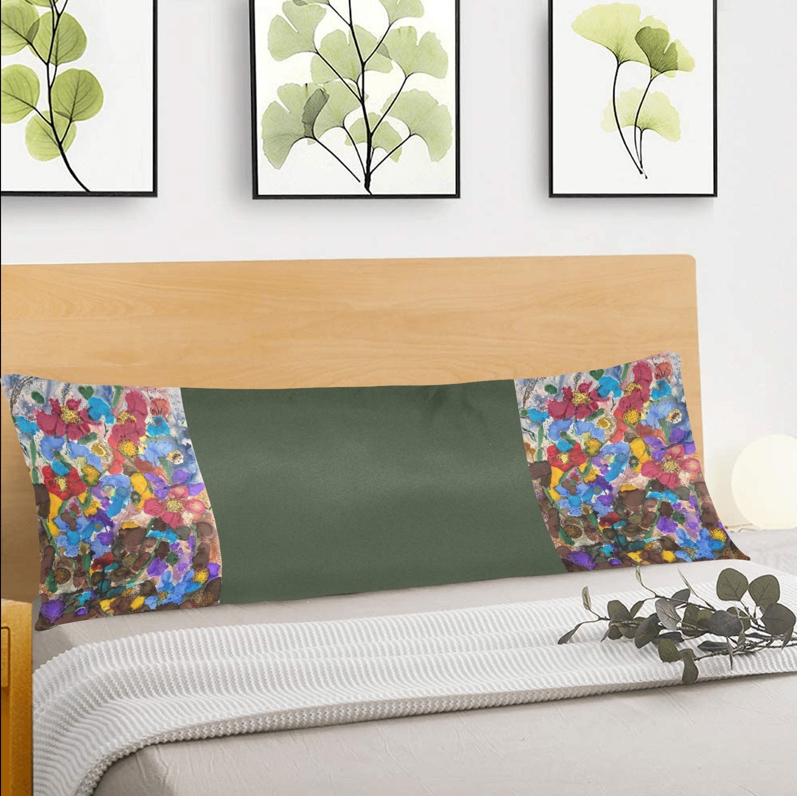 Fall Flowers in the Forest Body Pillow Case 20" x 54" - Lana Art Sweden