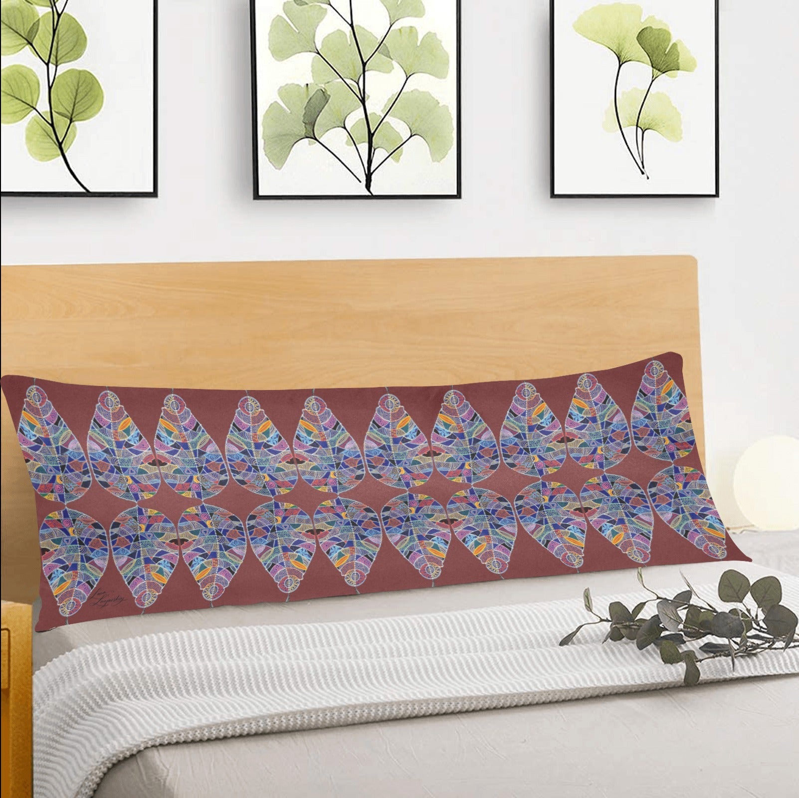 Fancy Leaf Forest Body Pillow Case 20" x 54" - Lana Art Sweden