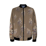 Fantasy Leaf Brown Tall Ladies Bomber Jacket - Lana Art Sweden