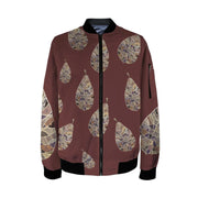Fantasy Leaf Cherrry Tall Ladies Bomber Jacket - Lana Art Sweden