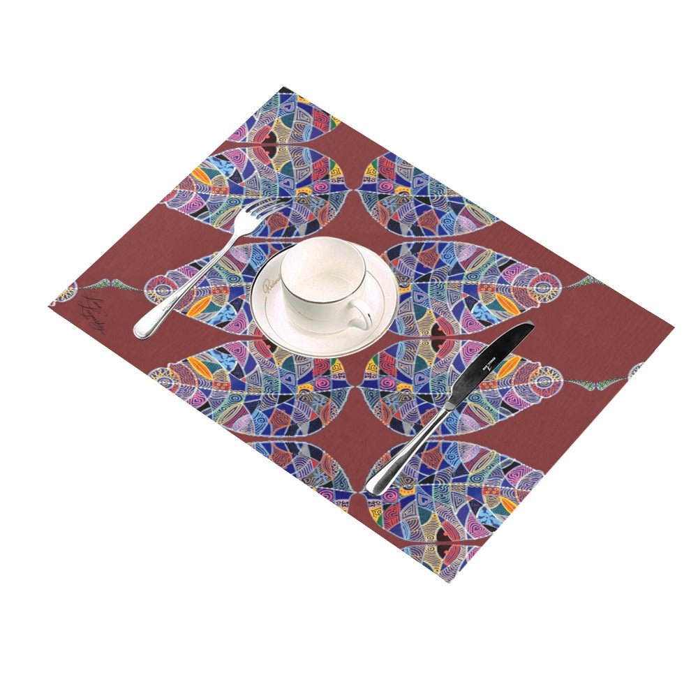 Fantasy Leaf Chocolate Placemat 14’’ x 19’’ (Set of 4) - Lana Art Sweden