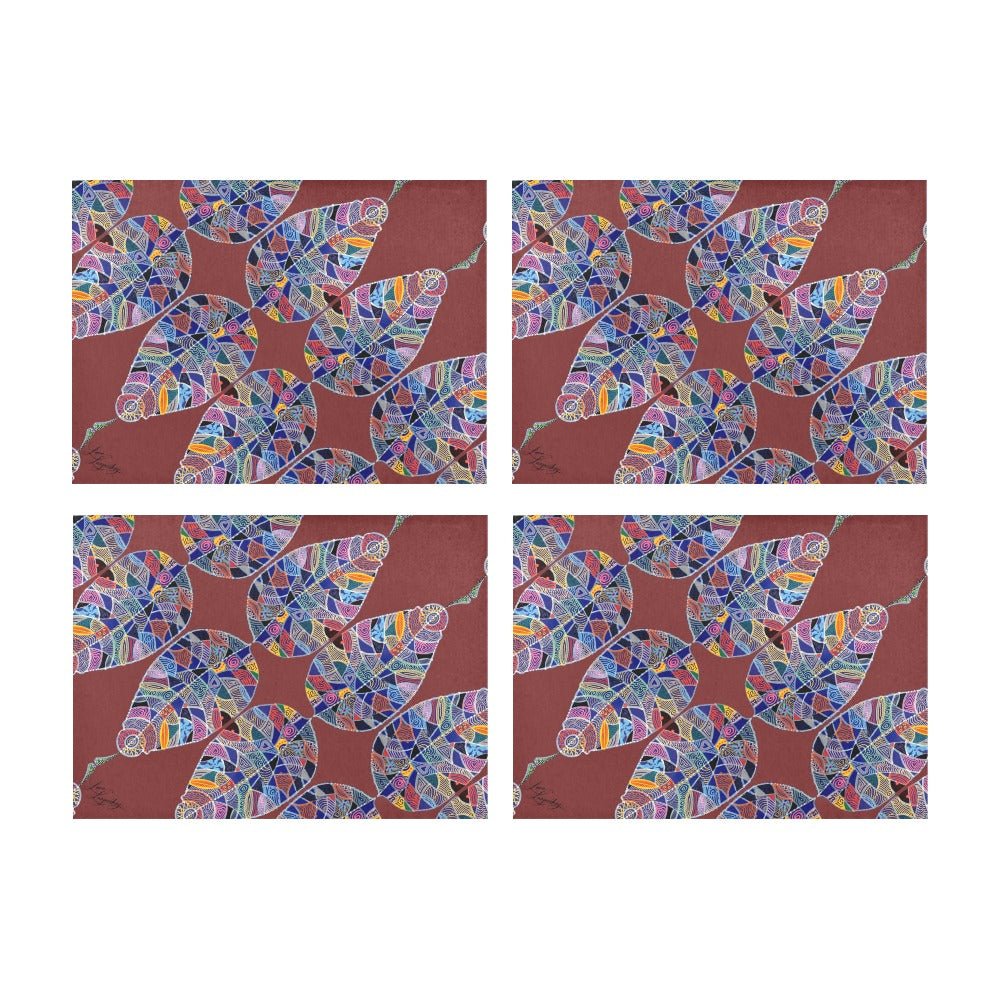 Fantasy Leaf Chocolate Placemat 14’’ x 19’’ (Set of 4) - Lana Art Sweden