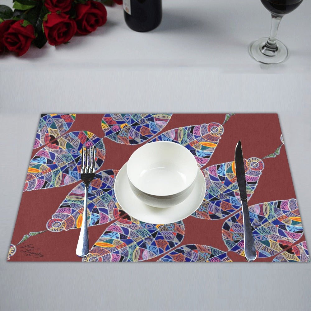 Fantasy Leaf Chocolate Placemat 14’’ x 19’’ (Set of 4) - Lana Art Sweden
