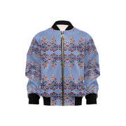 Fantasy Leaf Dusty Blue Kids' Bomber Jacket with Pockets (Model H40) - Lana Art Sweden