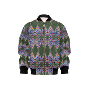 Fantasy Leaf Green Kids' Bomber Jacket with Pockets (Model H40) - Lana Art Sweden