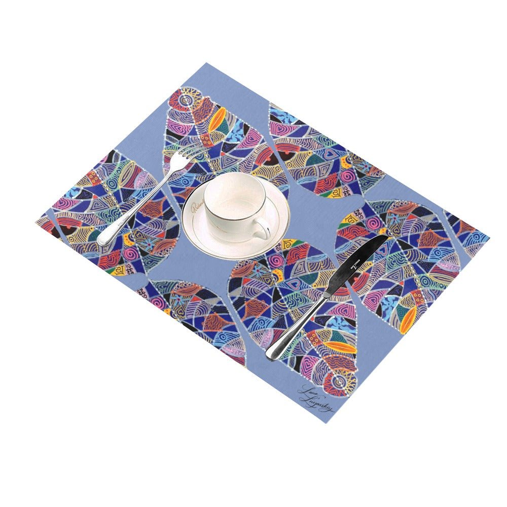 Fantasy Leaf Lavender Diagonal Placemat 14’’ x 19’’ (Set of 4) - Lana Art Sweden
