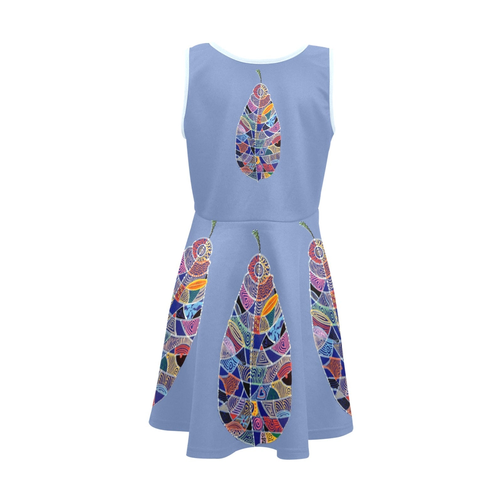 Fantasy Leaf Lavender Girls' Sleeveless Sundress - Lana Art Sweden