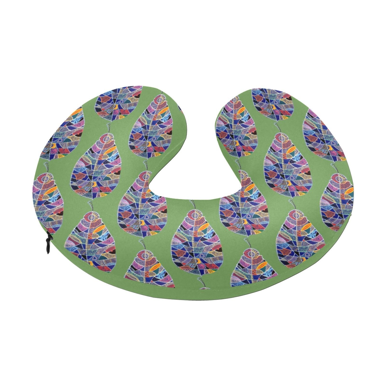 Fantasy Leaf Light Green U - Shape Travel Pillow - Lana Art Sweden