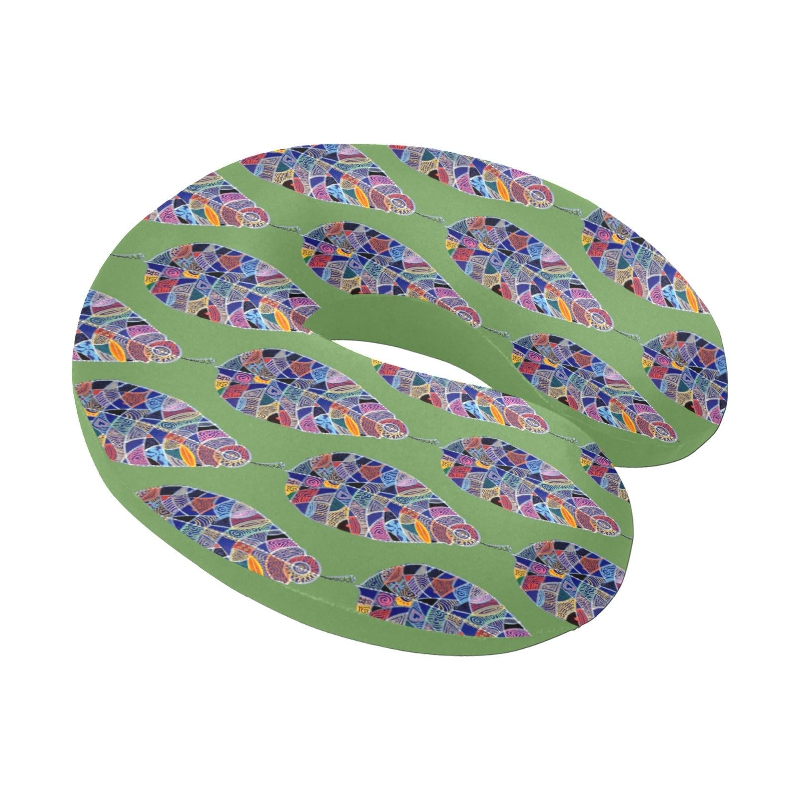 Fantasy Leaf Light Green U - Shape Travel Pillow - Lana Art Sweden