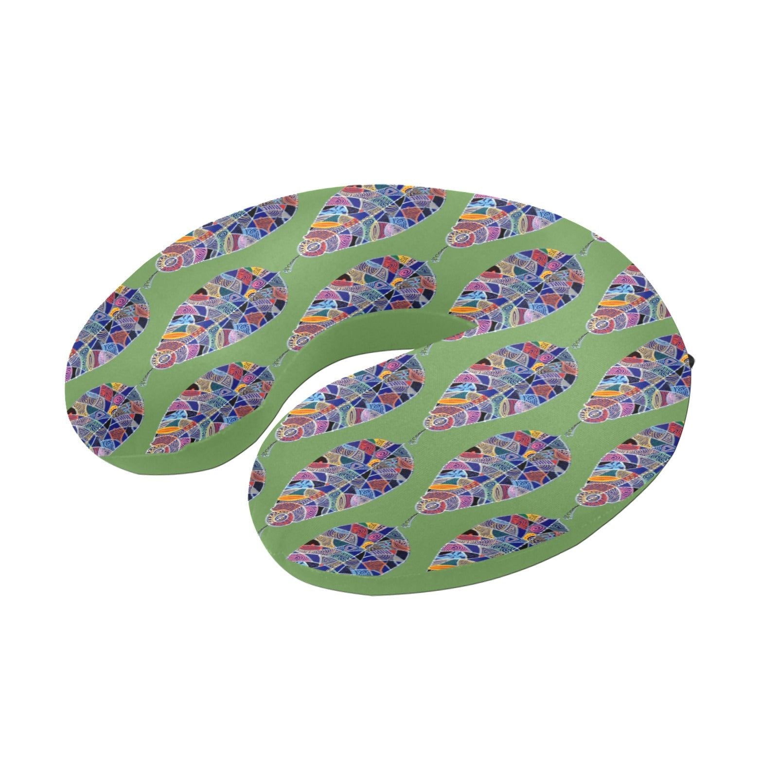 Fantasy Leaf Light Green U - Shape Travel Pillow - Lana Art Sweden
