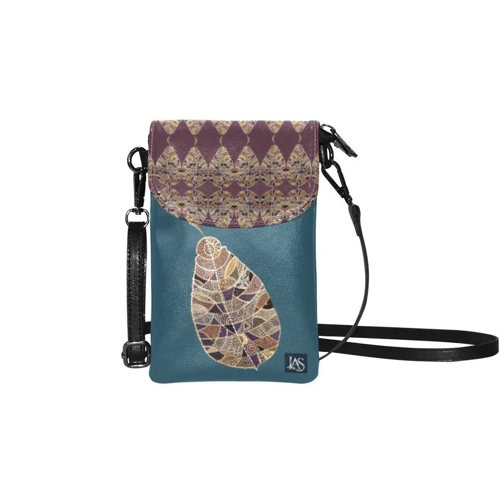 Fantasy Leaf Ocean Cherry Small Cell Phone Purse - Lana Art Sweden