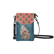 Fantasy Leaf Ocean Orangeade Small Cell Phone Purse - Lana Art Sweden
