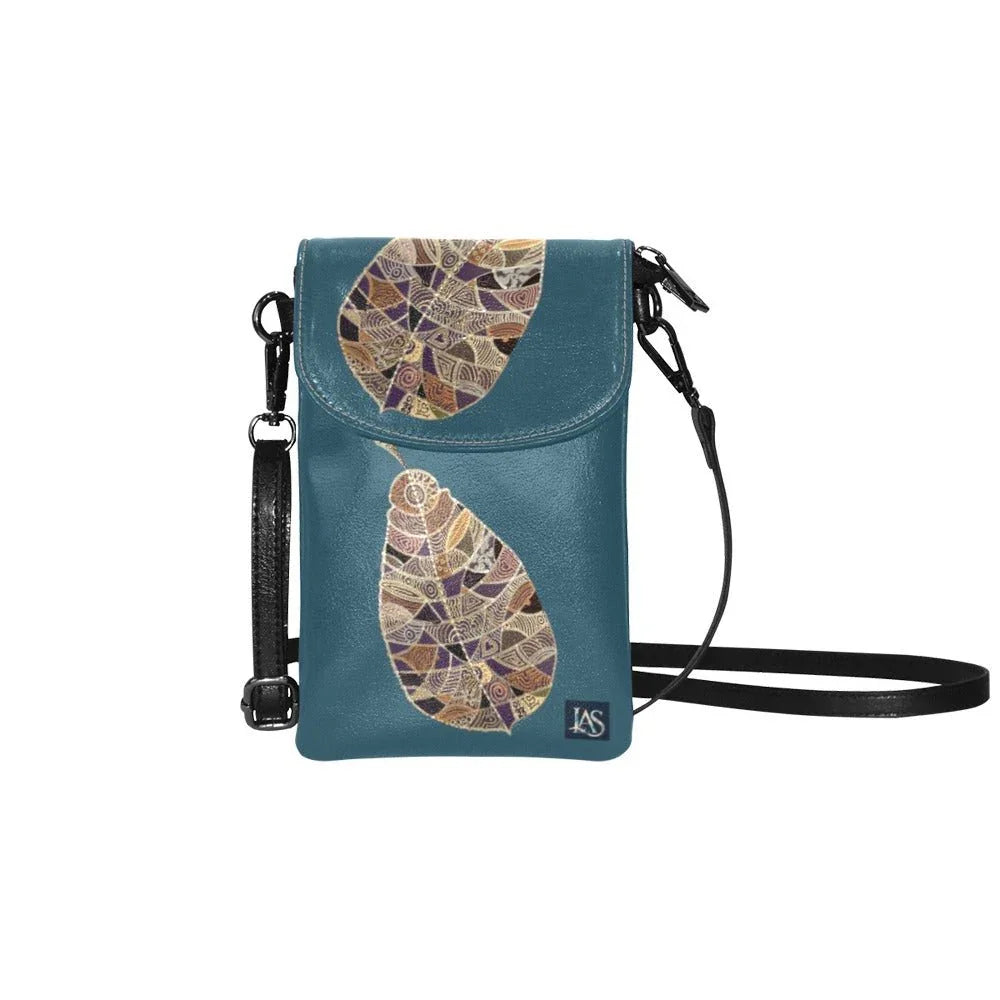Fantasy Leaf Ocean Small Cell Phone Purse - Lana Art Sweden