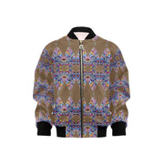 Fantasy Leaf Ochre Kids' Bomber Jacket with Pockets (Model H40) - Lana Art Sweden