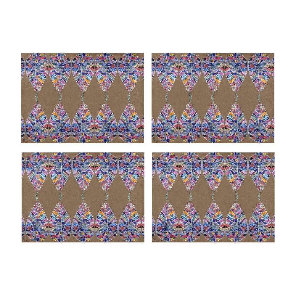 Fantasy Leaf Ochre Placemat 14’’ x 19’’ (Set of 4) - Lana Art Sweden