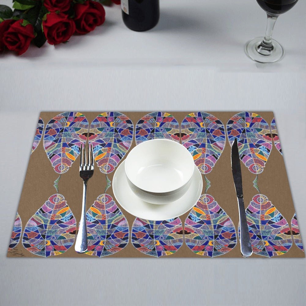 Fantasy Leaf Ochre Placemat 14’’ x 19’’ (Set of 4) - Lana Art Sweden