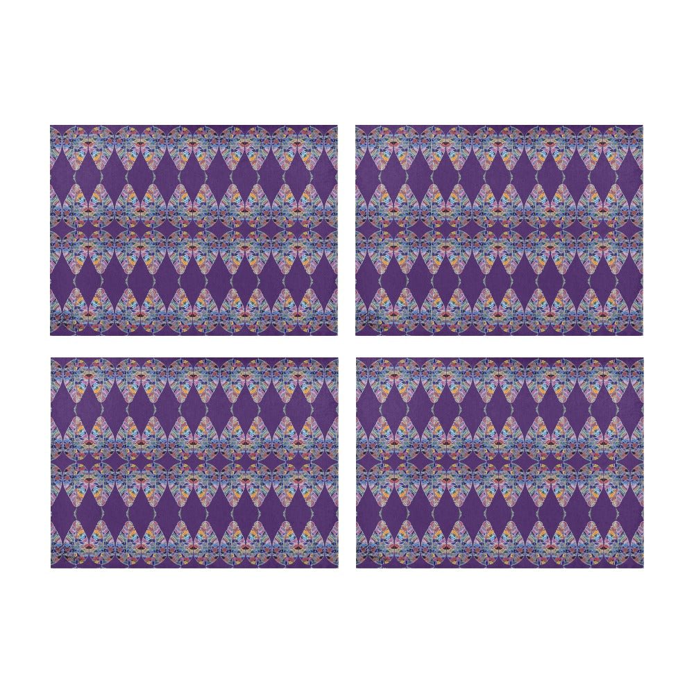 Fantasy Leaf Purple Placemat 14’’ x 19’’ (Set of 4) - Lana Art Sweden