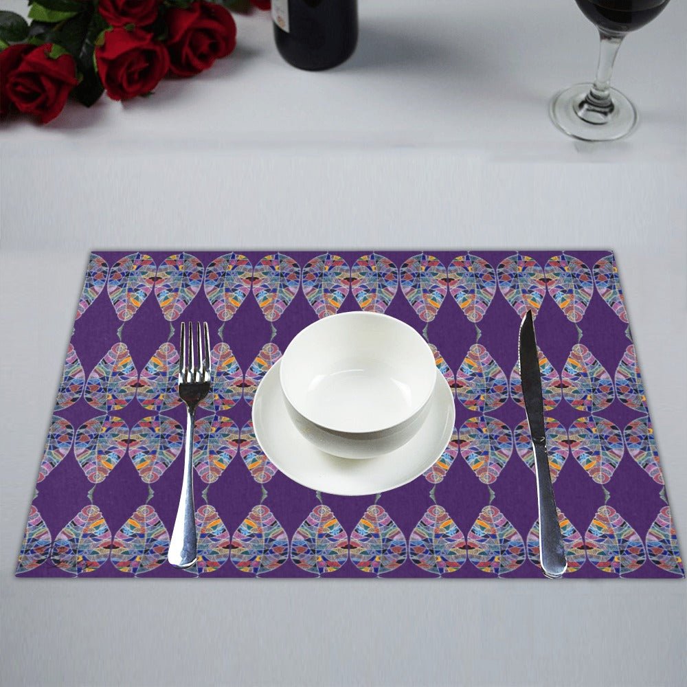Fantasy Leaf Purple Placemat 14’’ x 19’’ (Set of 4) - Lana Art Sweden