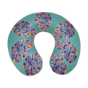 Fantasy Leaf Teal U - Shape Travel Pillow - Lana Art Sweden